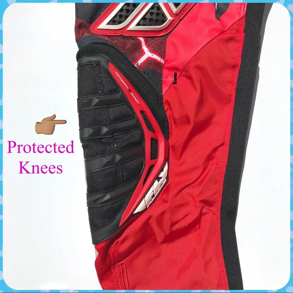 New FLY RACING Red Black Motocross Pants Motor Sports Gear Unisex Size 28 S